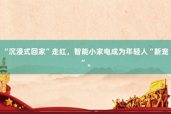 “沉浸式回家”走红，智能小家电成为年轻人“新宠”。