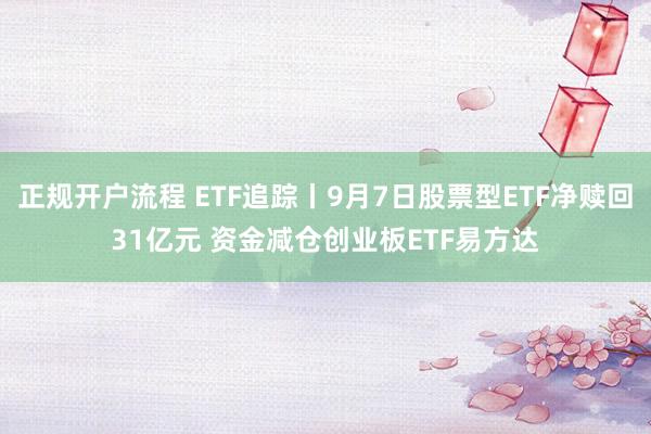 正规开户流程 ETF追踪丨9月7日股票型ETF净赎回31亿元 资金减仓创业板ETF易方达